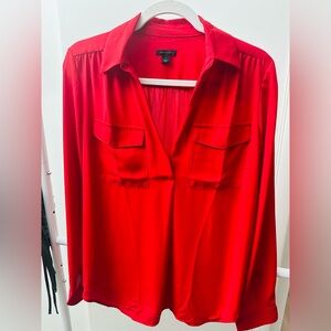 Ann Taylor Vibrant Red Blouse